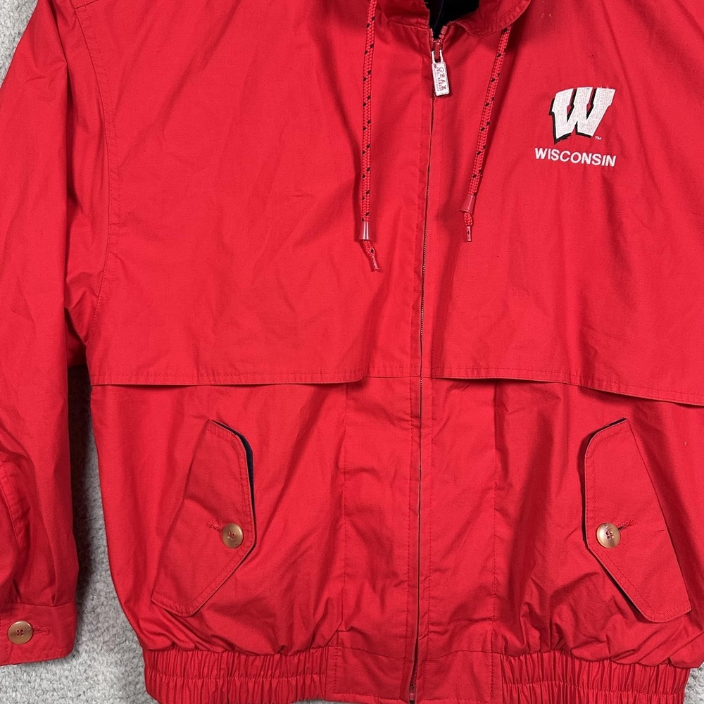 Vintage Wisconsin Badgers Jacket Mens Medium Red NCAA College Football 90s - Picture 5 of 12